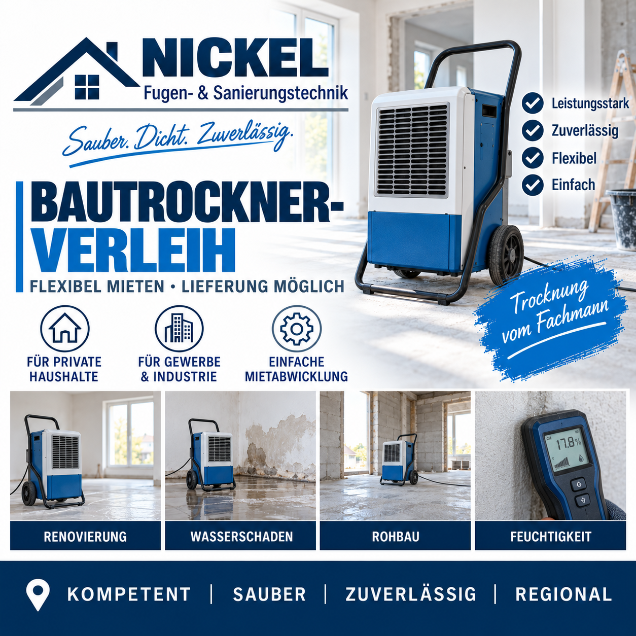 Bautrockner zur Vermietung